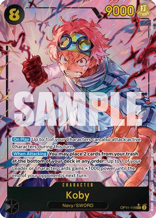 Koby (119) (Alternate Art) (OP11-119) - A Fist of Divine Speed Foil
