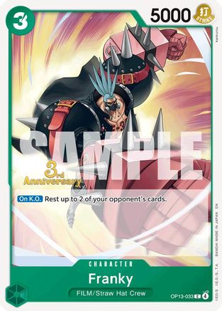 Franky (OP13-033) - Carrying On His Will: 3rd Anniversary Tournament Cards