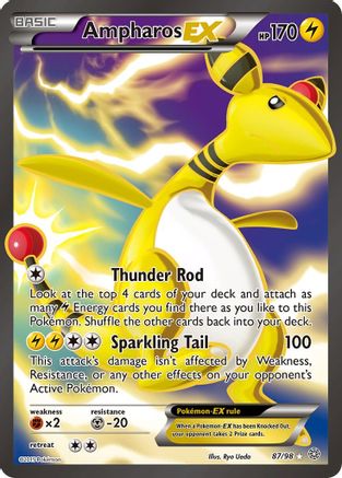 Ampharos EX (87 Full Art) (87/98) [XY  Ancient Origins] Holofoil - Ultra Rare