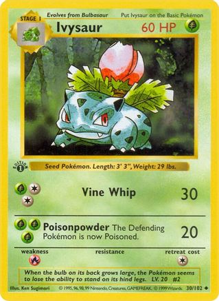 Ivysaur (030/102) [Base Set Shadowless] 1st Edition - Uncommon