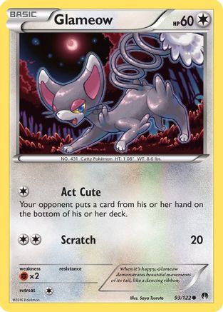 Glameow (093/122) [XY  BREAKpoint] Reverse Holofoil - Common