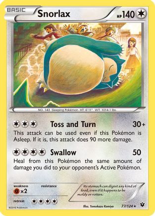 Snorlax (077/124) [XY  Fates Collide] Reverse Holofoil - Rare