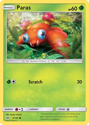 Paras (004/149) [SM Base Set] Reverse Holofoil - Common