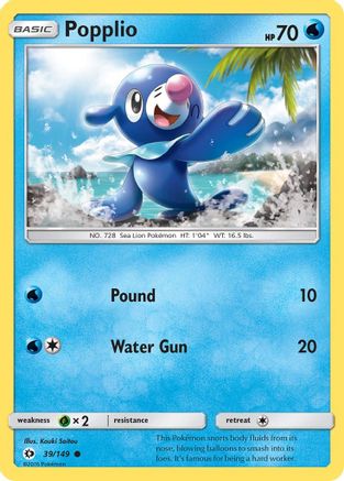 Popplio (039/149) [SM Base Set] Reverse Holofoil - Common