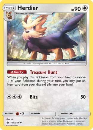 Herdier (104/149) [SM Base Set] - Uncommon