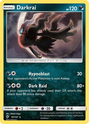 Darkrai (087/147) [SM  Burning Shadows] Reverse Holofoil - Holo Rare