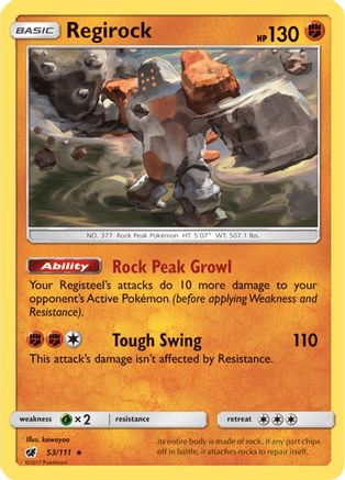 Regirock (053/111) [SM  Crimson Invasion] Reverse Holofoil - Rare