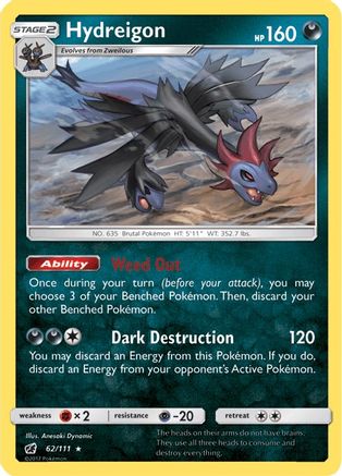 Hydreigon (062/111) [SM  Crimson Invasion] Reverse Holofoil - Rare