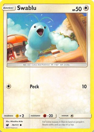 Swablu (079/111) [SM  Crimson Invasion] Reverse Holofoil - Common
