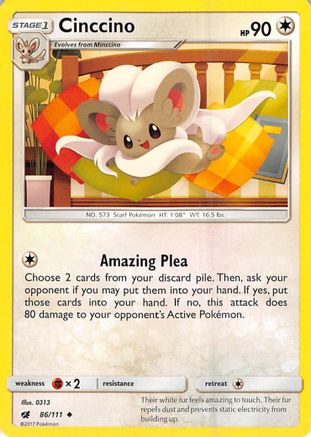 Cinccino (086/111) [SM  Crimson Invasion] Reverse Holofoil - Uncommon