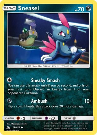 Sneasel (073/156) [SM  Ultra Prism] Reverse Holofoil - Common
