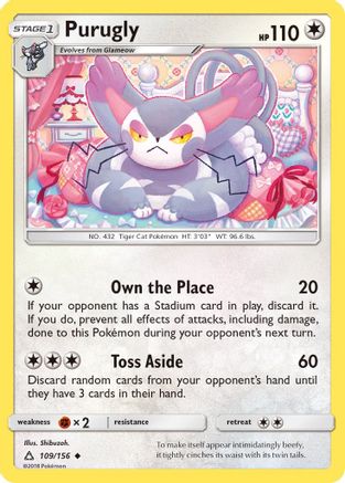 Purugly (109/156) [SM  Ultra Prism] Reverse Holofoil - Uncommon