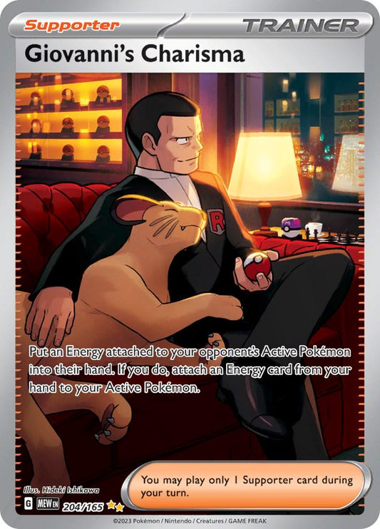 2023 Pokemon SV 151 Giovanni's Charisma Special Illustration Rare 204/165 PSA 10