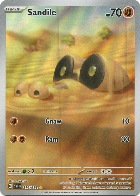 2023 Pokemon Svi En-Scarlet & Violet Sandile #216 Illustration Rare PSA 10