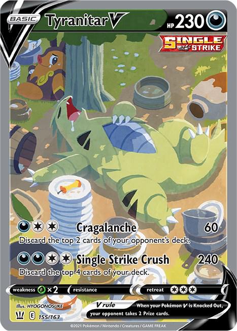 Tyranitar V 155/163 Alt Full Art Battle Styles #155 SIR GEM MINT PSA 10