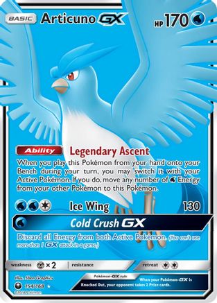 Articuno GX (Full Art) (154/168) [SM  Celestial Storm] Holofoil - Ultra Rare