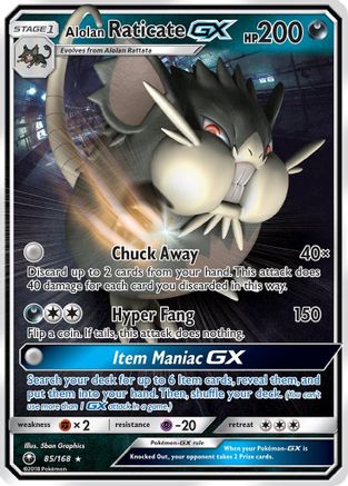 Alolan Raticate GX (085/168) [SM  Celestial Storm] Holofoil - Ultra Rare