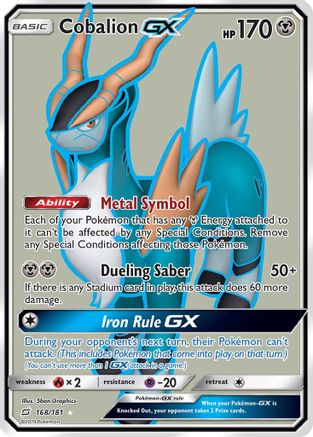 Cobalion GX (Full Art) (168/181) [SM  Team Up] Holofoil - Ultra Rare