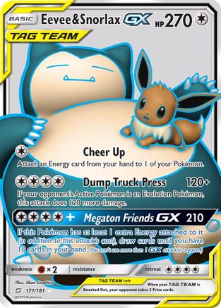 Eevee & Snorlax GX (Full Art) (171/181) [SM  Team Up] Holofoil - Ultra Rare