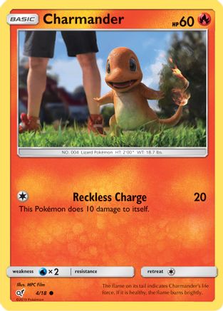 Charmander (Holo Common) (004/18) [Detective Pikachu] Holofoil - Common