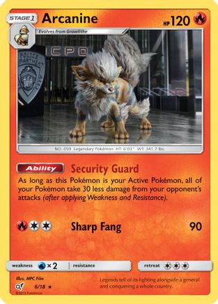 Arcanine (006/18) [Detective Pikachu] Holofoil - Rare