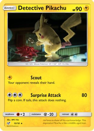 Detective Pikachu (010/18) [Detective Pikachu] Holofoil - Rare