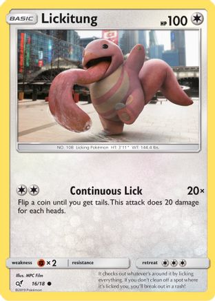 Lickitung (Holo Common) (016/18) [Detective Pikachu] Holofoil - Common