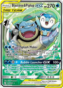 Blastoise & Piplup GX (Alternate Full Art) (215/236) [SM  Cosmic Eclipse] Holofoil - Ultra Rare