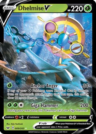 Dhelmise V (009/202) [SWSH01 Sword & Shield Base Set] Holofoil - Ultra Rare