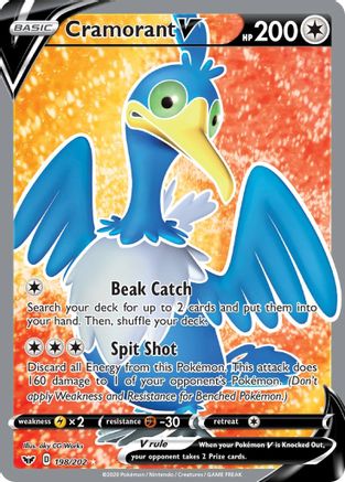 Cramorant V (Full Art) (198/202) [SWSH01 Sword & Shield Base Set] Holofoil - Ultra Rare