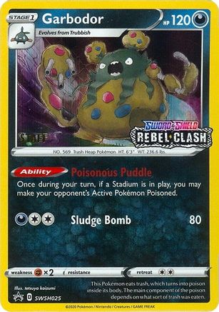 Garbodor - SWSH025 (Prerelease) [Staff] (SWSH025) [SWSH Sword & Shield Promo Cards] Holofoil - Promo