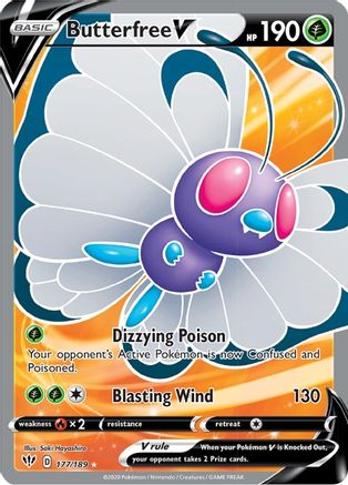 Butterfree V (Full Art) (177/189) [SWSH03 Darkness Ablaze] Holofoil - Ultra Rare