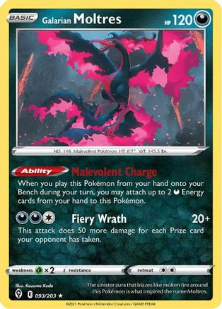 Galarian Moltres (093/203) [SWSH07 Evolving Skies] Holofoil - Holo Rare