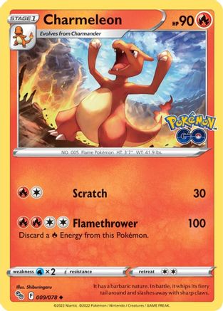 Charmeleon (009/78) [Pokemon GO] Reverse Holofoil - Uncommon