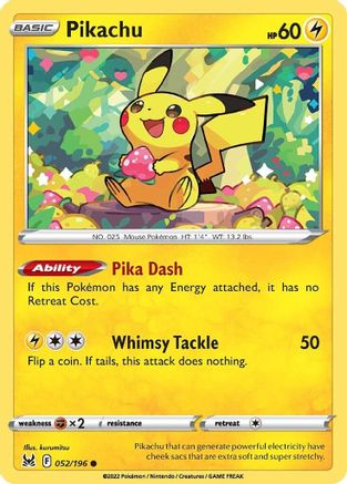 Pikachu (052/196) [SWSH11 Lost Origin] Reverse Holofoil - Common