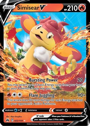 Simisear V (022/159) [SWSH Crown Zenith] Holofoil - Ultra Rare