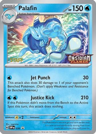 Palafin (Prerelease) [Staff] (036) [SV Scarlet & Violet Promo Cards] Holofoil - Promo