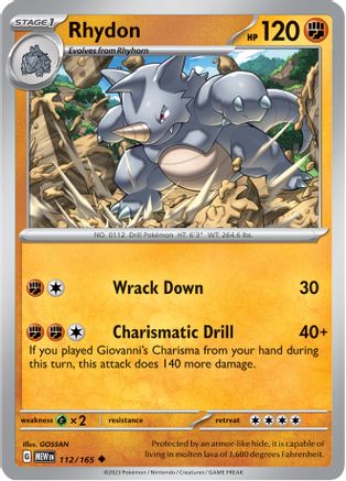 Rhydon (112) [SV Scarlet & Violet 151] Reverse Holofoil - Uncommon