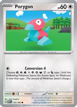 Porygon (137) [SV Scarlet & Violet 151] Reverse Holofoil - Common