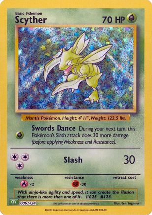 Scyther (006/034) [Trading Card Game Classic] Holofoil - Classic Collection