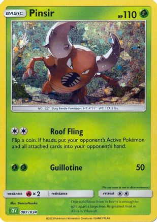 Pinsir (007/034) [Trading Card Game Classic] Holofoil - Classic Collection