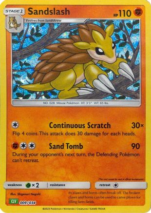 Sandslash (009/034) [Trading Card Game Classic] Holofoil - Classic Collection