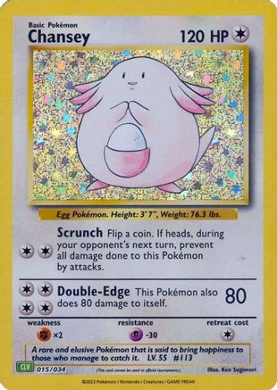 Chansey (015/034) [Trading Card Game Classic] Holofoil - Classic Collection