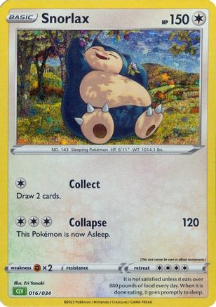 Snorlax (016/034) [Trading Card Game Classic] Holofoil - Classic Collection