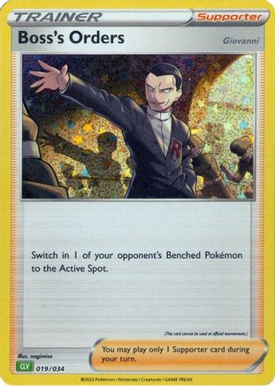 Boss's Orders (CLV) (019/034) [Trading Card Game Classic] Holofoil - Classic Collection