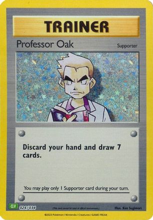 Professor Oak (CLV) (024/034) [Trading Card Game Classic] Holofoil - Classic Collection