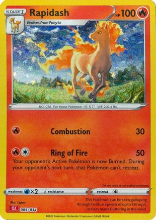 Rapidash (005/034) [Trading Card Game Classic] Holofoil - Classic Collection