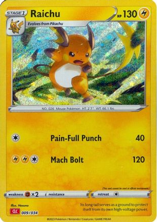 Raichu (009/034) [Trading Card Game Classic] Holofoil - Classic Collection