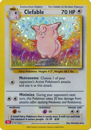 Clefable (014/034) [Trading Card Game Classic] Holofoil - Classic Collection
