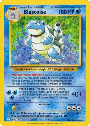 Blastoise (003/034) [Trading Card Game Classic] Holofoil - Classic Collection